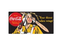 Enseigne Coca-Cola avec relief / Aviatrice
